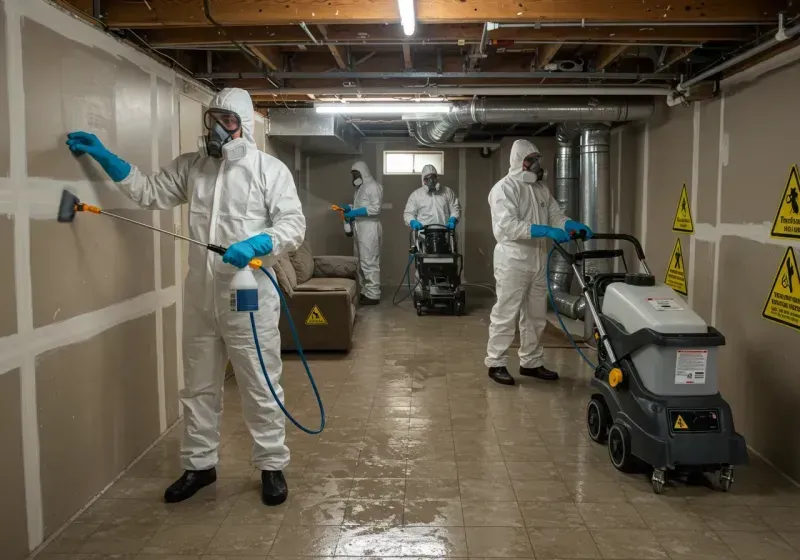 Basement Moisture Removal and Structural Drying process in Estherville, IA